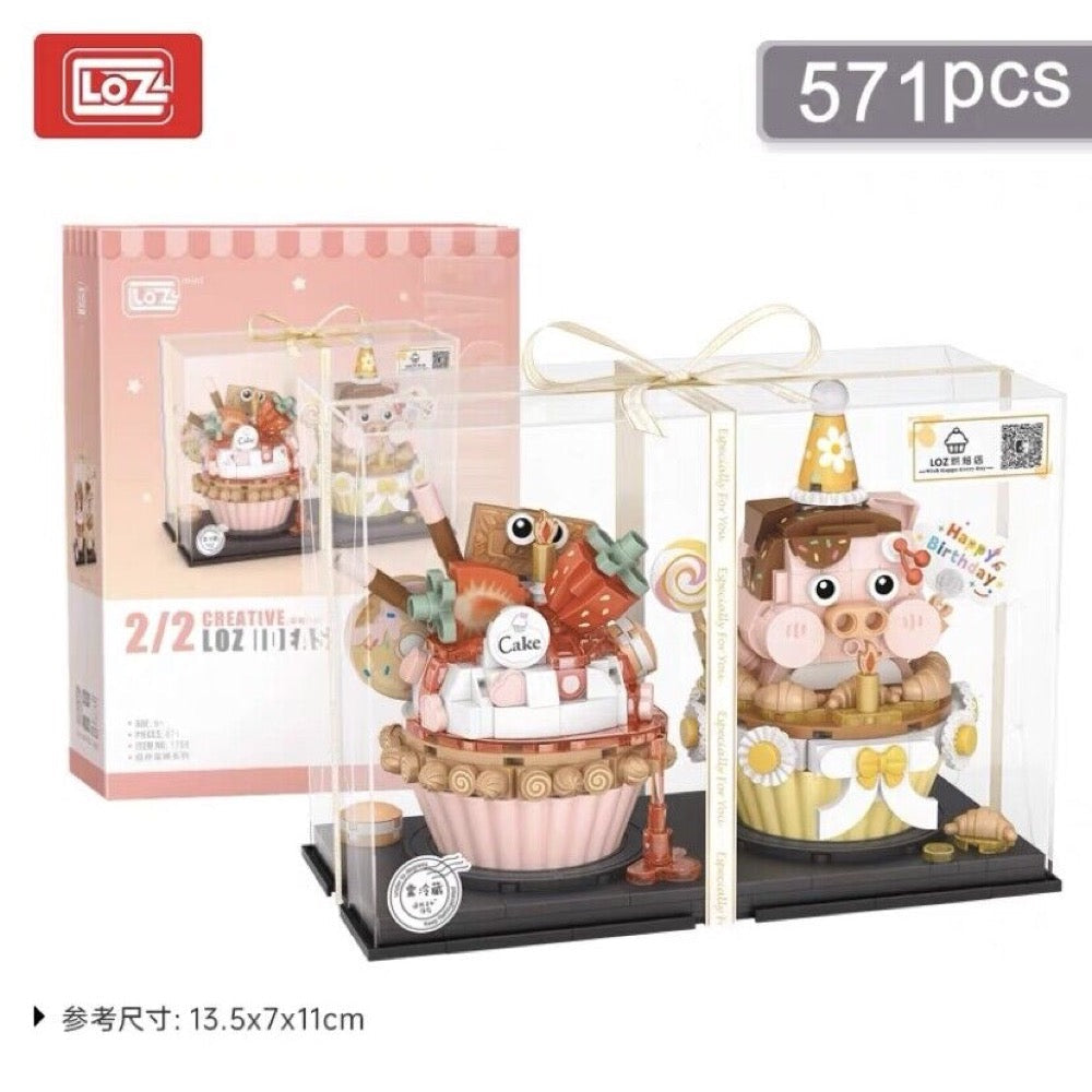 LOZ Strawberry Piggy Cupcake 1756