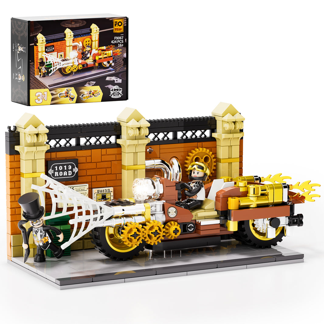 LUMIBRICKS - FUNWHOLE Steampunk Motorcycle Pursuit F9067