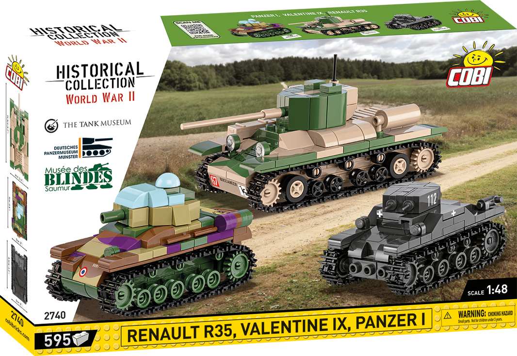 COBI Renault R35, Valentine IX, Panzer I Tanks 3 Pack 2740