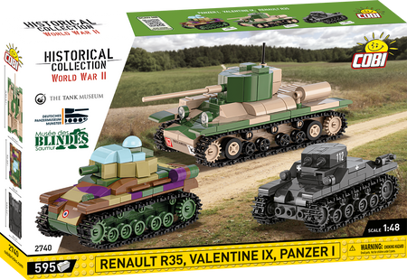 COBI Renault R35, Valentine IX, Panzer I Tanks 3 Pack 2740