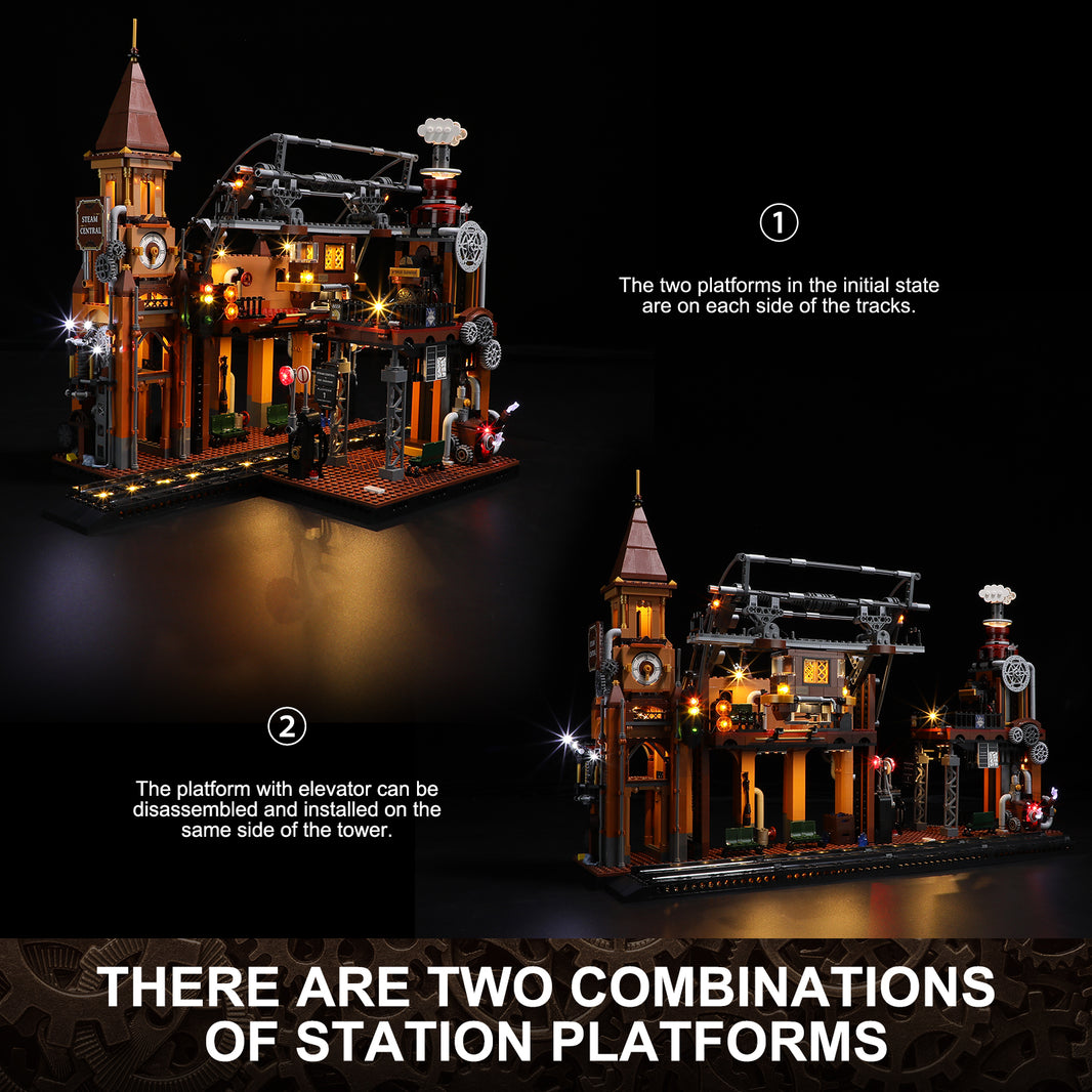 LUMIBRICKS - FUNWHOLE Steampunk Train Station F9007