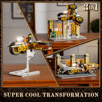 LUMIBRICKS - FUNWHOLE Steampunk Motorcycle Pursuit F9067