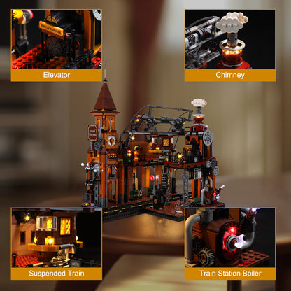 LUMIBRICKS - FUNWHOLE Steampunk Train Station F9007