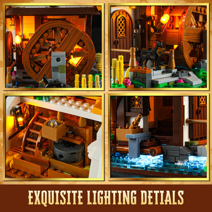 LUMIBRICKS - FUNWHOLE Medieval Water Mill F9061