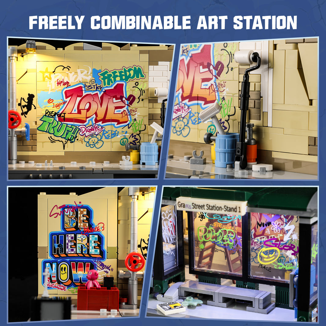 LUMIBRICKS - FUNWHOLE Graffiti Bus Stop F9066