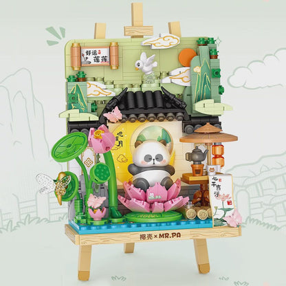 LOZ Lotus Garden Panda Painting Easel 7204