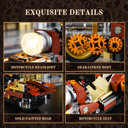 LUMIBRICKS - FUNWHOLE Steampunk Motorcycle Pursuit F9067