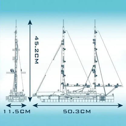 MouldKing Modern Twin-Masted Sailboat 10194