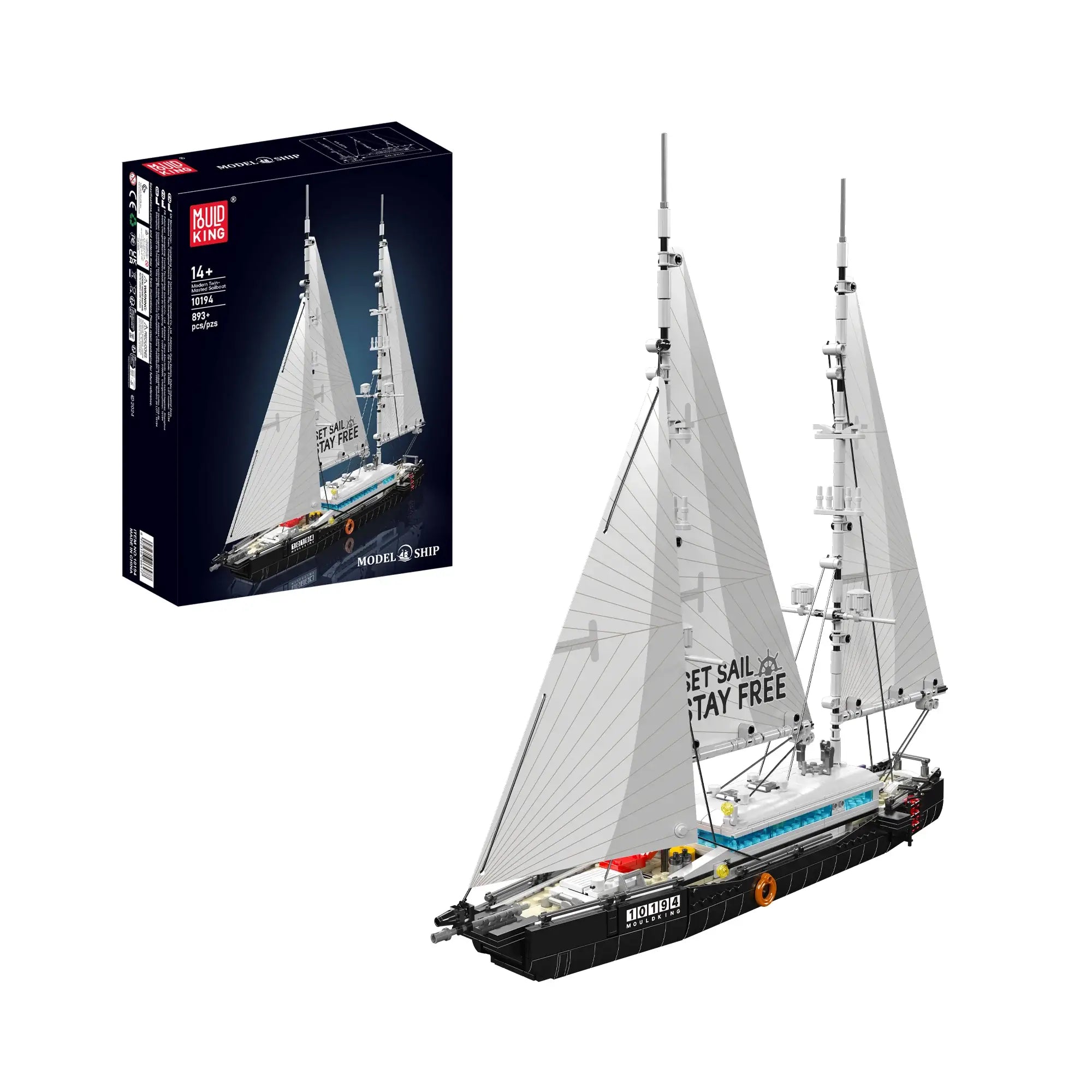 MouldKing Modern Twin-Masted Sailboat 10194 – BarnDawg Store