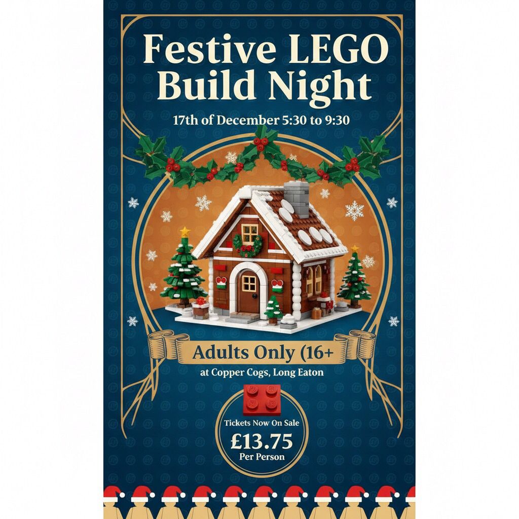 Barndawg x Copper Cogs: Brick & Brew - Adults only Festive Build Night (Weds 17th Dec, Long Eaton, Ages 16+)