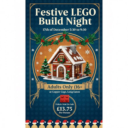 Barndawg x Copper Cogs: Brick & Brew - Adults only Festive Build Night (Weds 17th Dec, Long Eaton, Ages 16+)