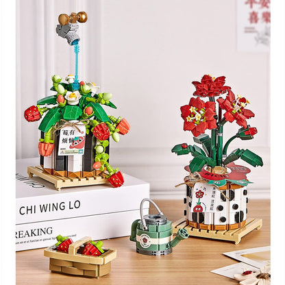 LOZ Amaryllis Potted Red Flowers 1285