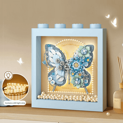 LOZ Blue Butterfly Flowers Frame 1961