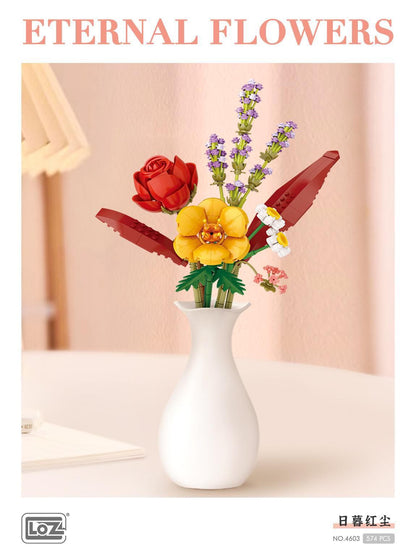 LOZ Eternal Flowers Red Sunset Bouquet 4603