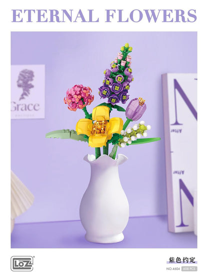 LOZ Eternal Flowers Lavender Purple Promise Bouquet 4604