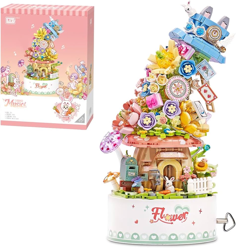 LOZ Music Box Mushroom Blossom Flowers 1954