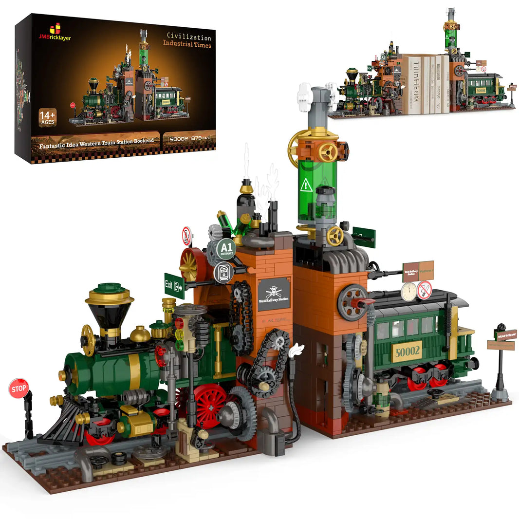 JMBricklayer Western Train Bookends 50002