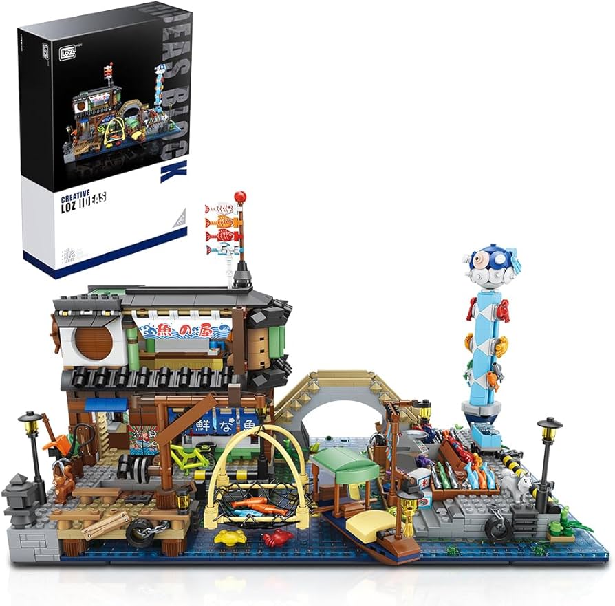 LOZ Creative Ideas Japanese Fish Stall /Fising Docks 1049