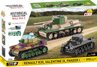 COBI Renault R35, Valentine IX, Panzer I Tanks 3 Pack 2740