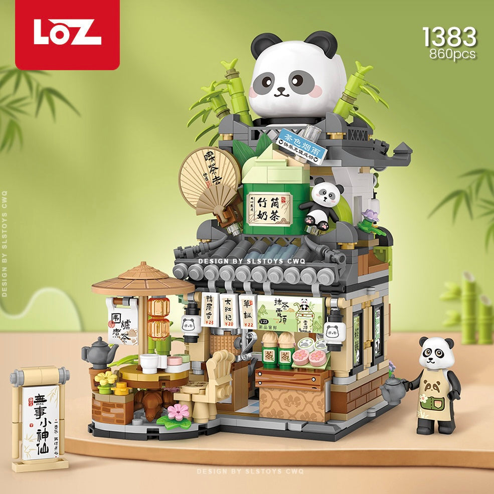 LOZ Street Mini Panda Coffee Shop 1383